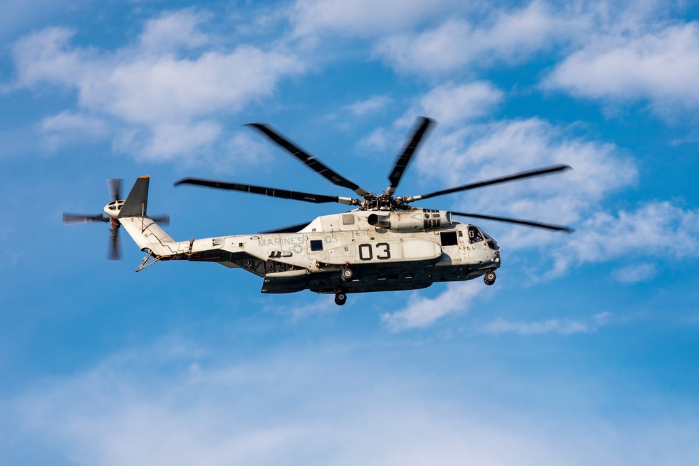 Sea Trials: CH-53K operates aboard USS Arlington