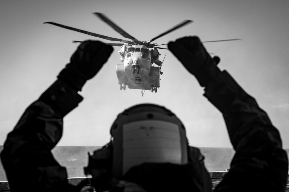 Sea Trials: CH-53K operates aboard USS Arlington