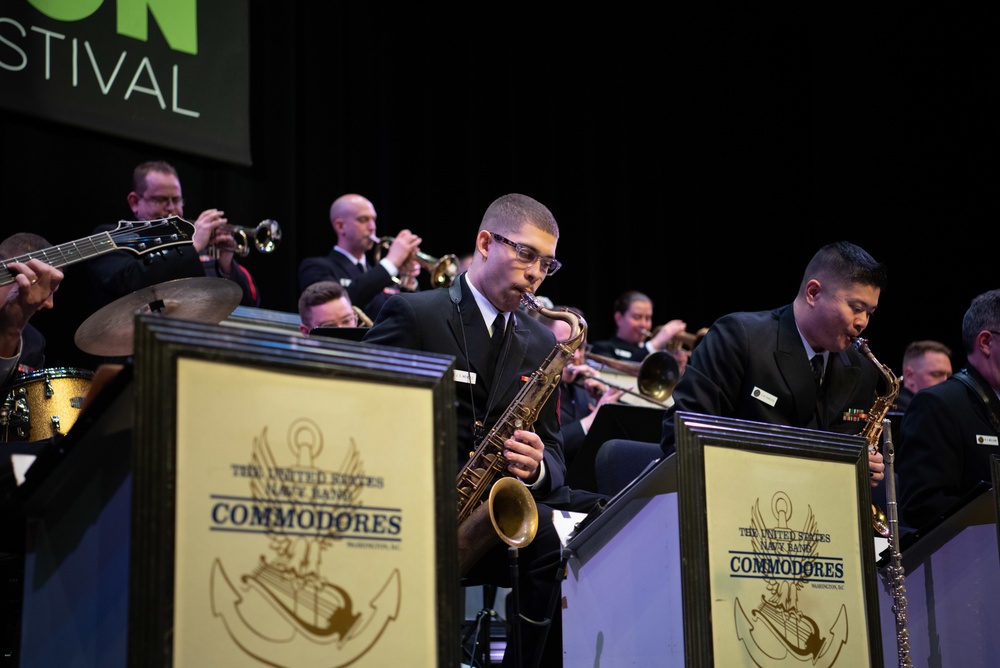 U.S. Navy Band Commodores jazz ensemble performs at George Mason University Jazz Festival