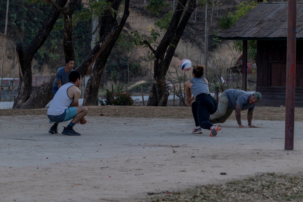 DPAA members play volleyball with local community