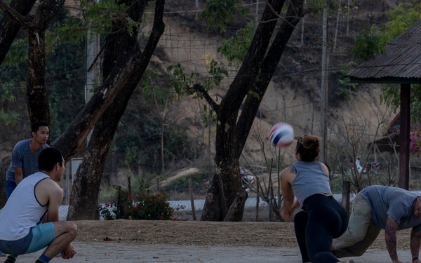 DPAA members play volleyball with local community