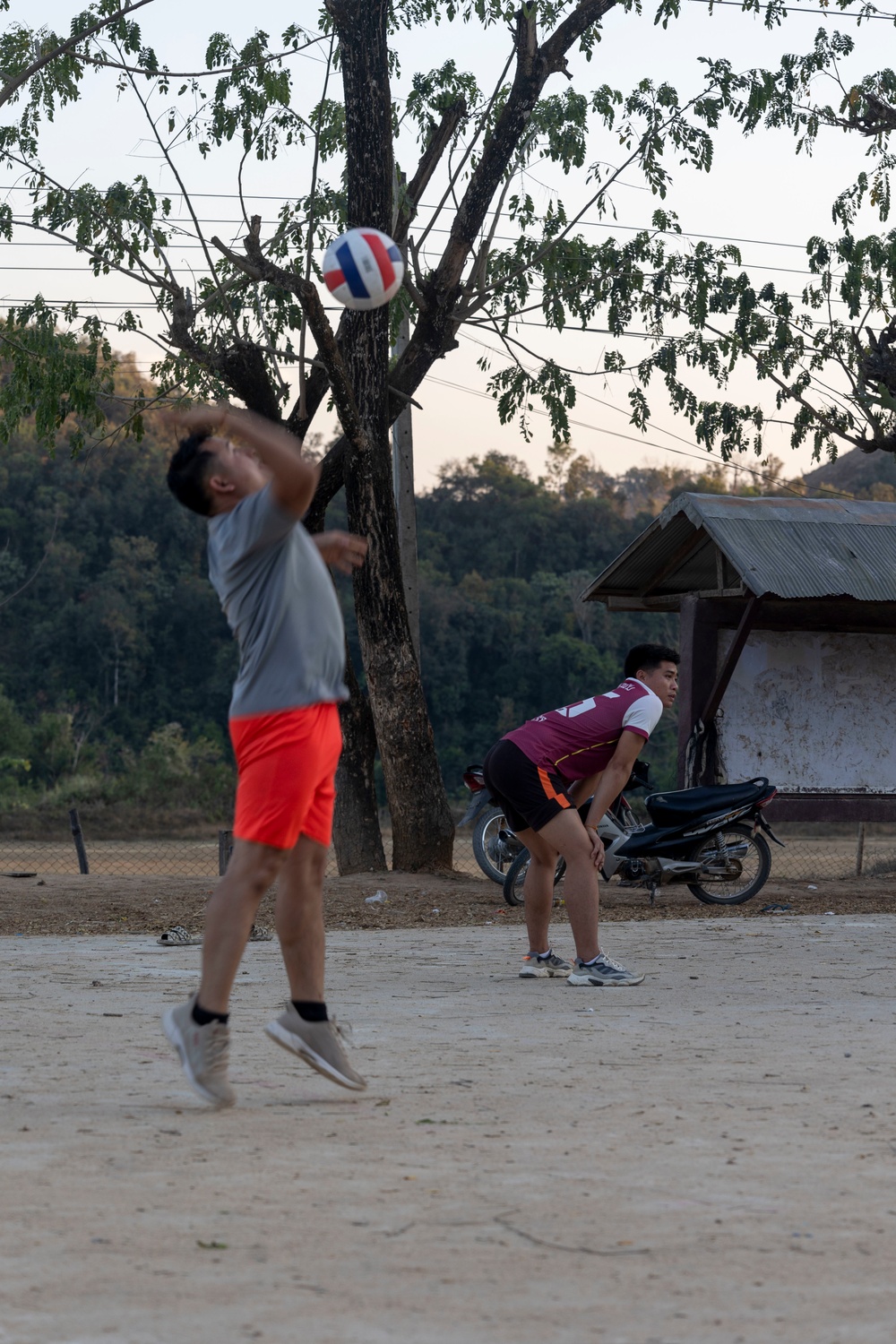 DPAA members play volleyball with local community