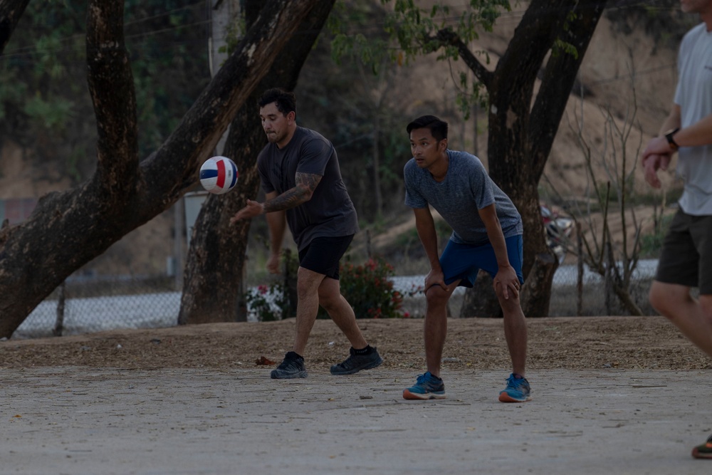 DPAA members play volleyball with local community