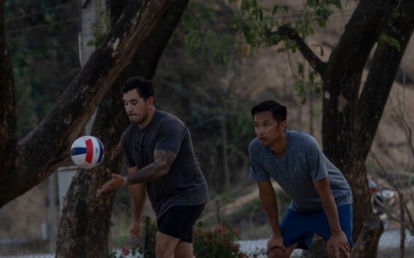 DPAA members play volleyball with local community