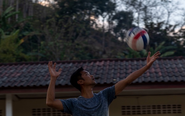 DPAA members play volleyball with local community
