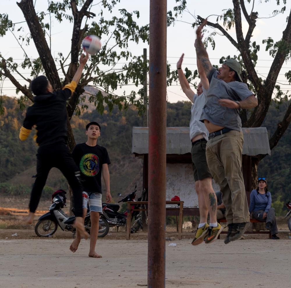 DPAA members play volleyball with local community