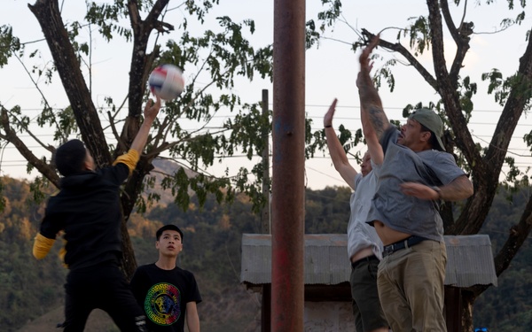DPAA members play volleyball with local community
