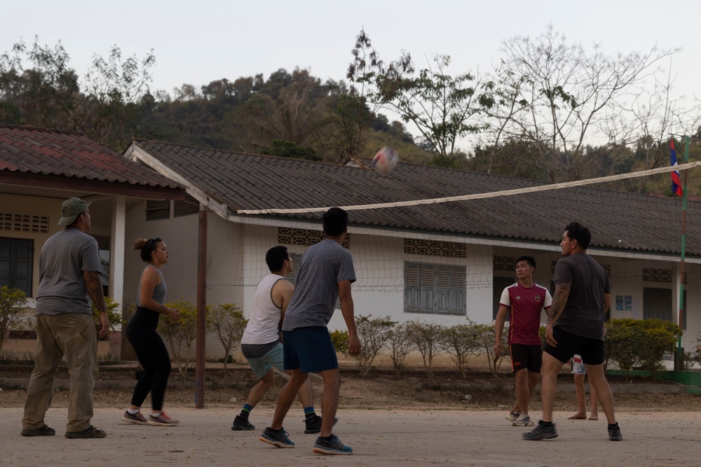 DPAA members play volleyball with local community