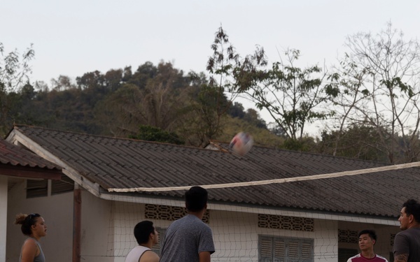 DPAA members play volleyball with local community