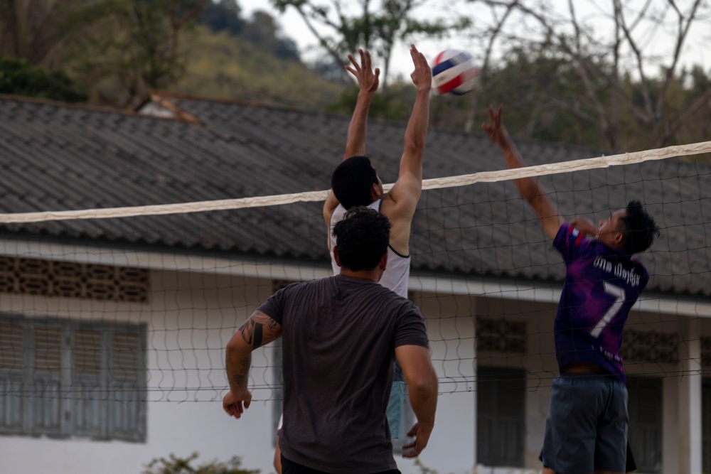 DPAA members play volleyball with local community