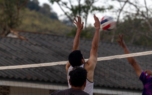 DPAA members play volleyball with local community