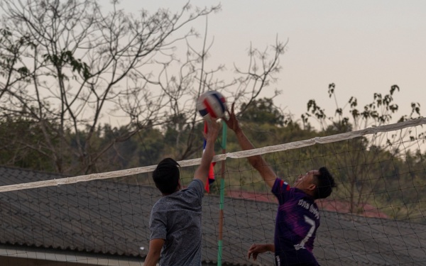 DPAA members play volleyball with local community