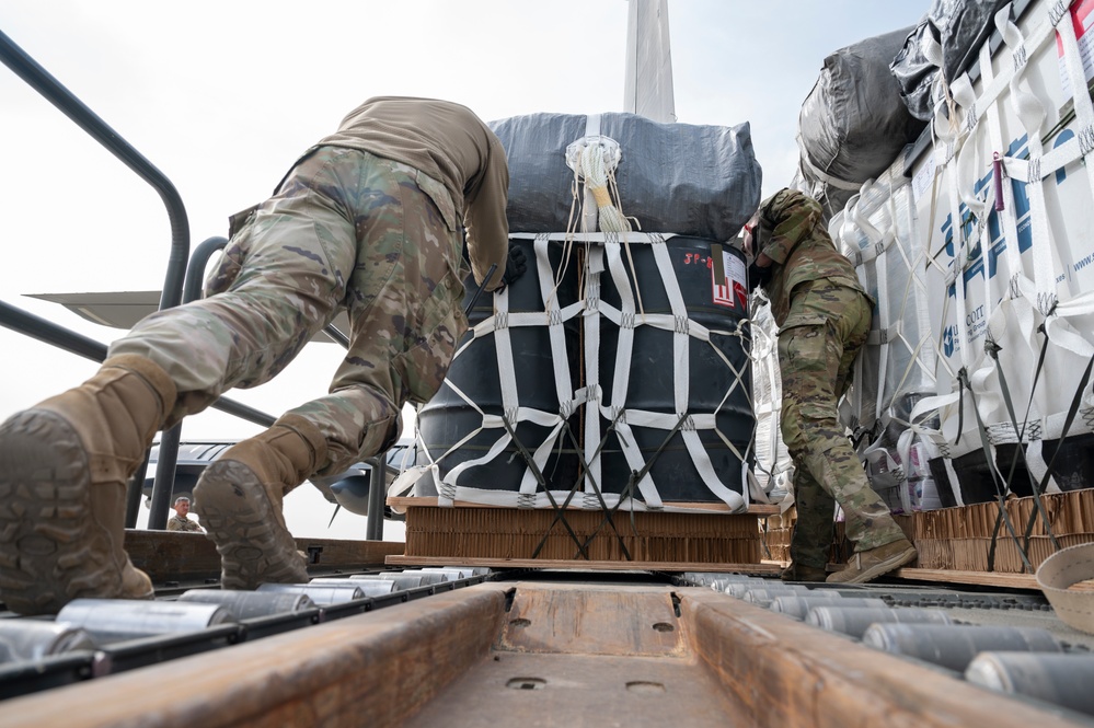 Look out below; HC-130J performs airdrop mission