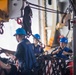 U.S. Navy Sailors Receive Cargo During A Replenishment-At-Sea