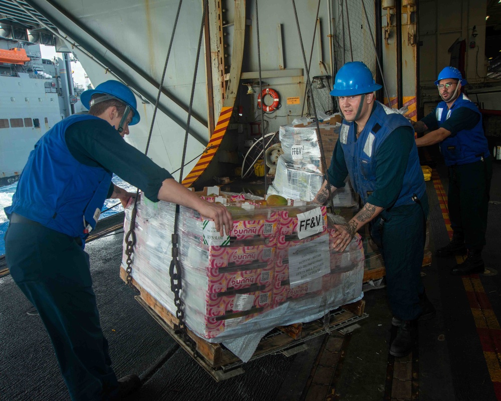 Sailors Prep Cargo For Transport