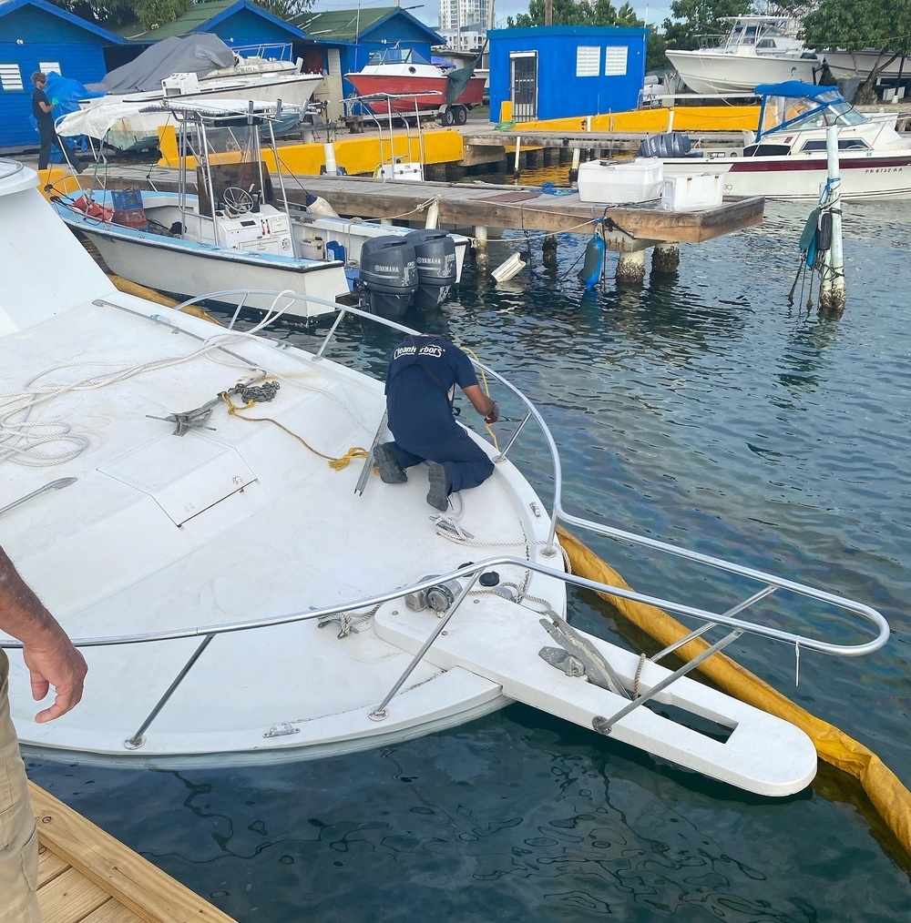 Coast Guard responds to diesel discharge from sunken vessel in San Juan Harbor, Puerto Rico