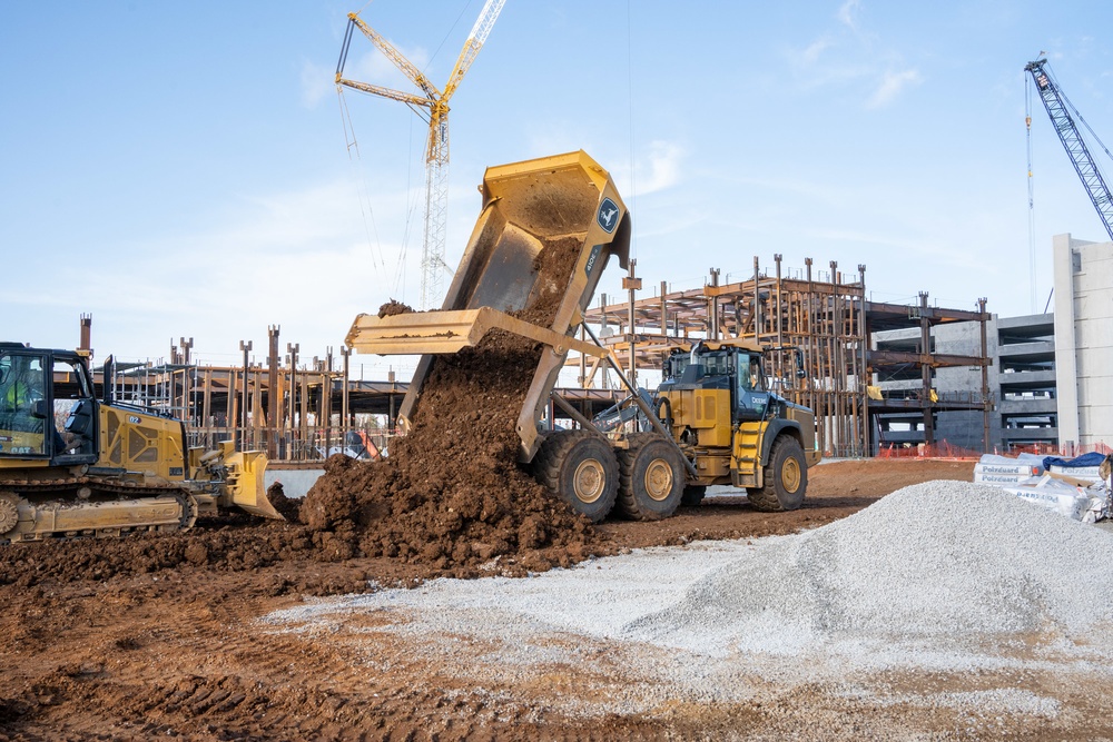 Construction continues at the site of the Louisville VA Medical Center Feb. 15, 2023.