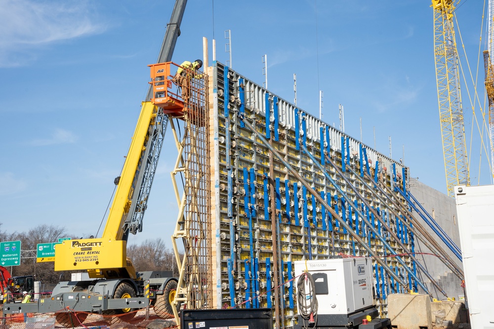 Construction continues at the site of the Louisville VA Medical Center Feb. 15, 2023.