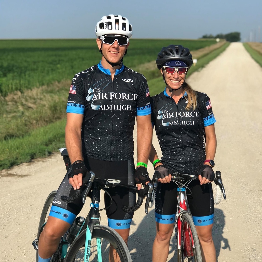 MSgt Sam Kennedy and his wife on the USAF cycling team