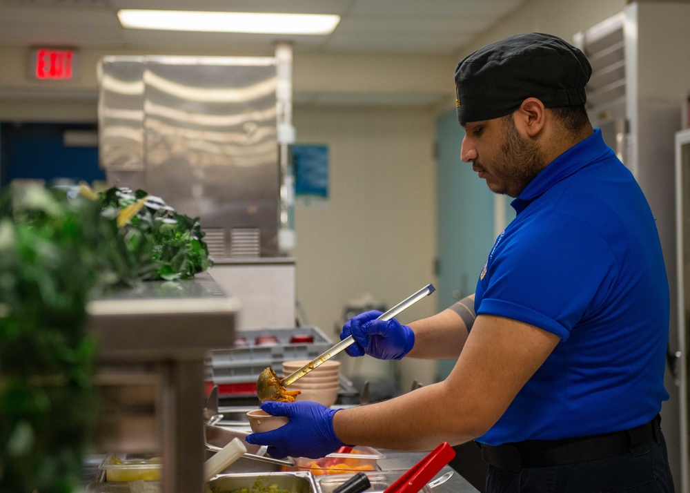 Sailor serving food