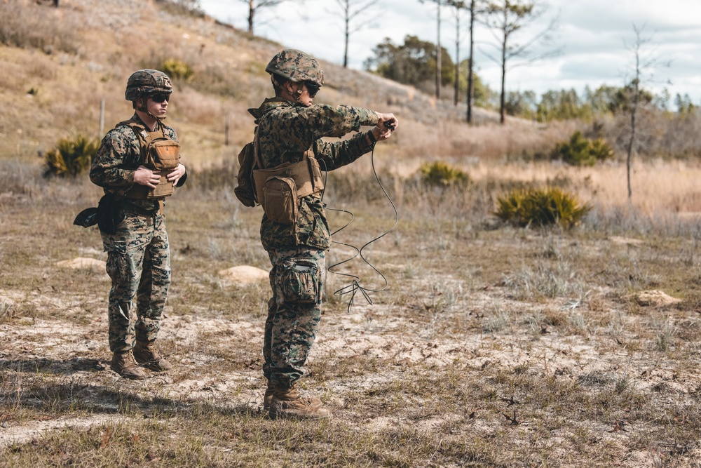 U.S. Marines with Combat Logistics regiment 27 Conduct Demolition Range During Maritime Pre-Positioning Force Exercise (MPFEX) 23