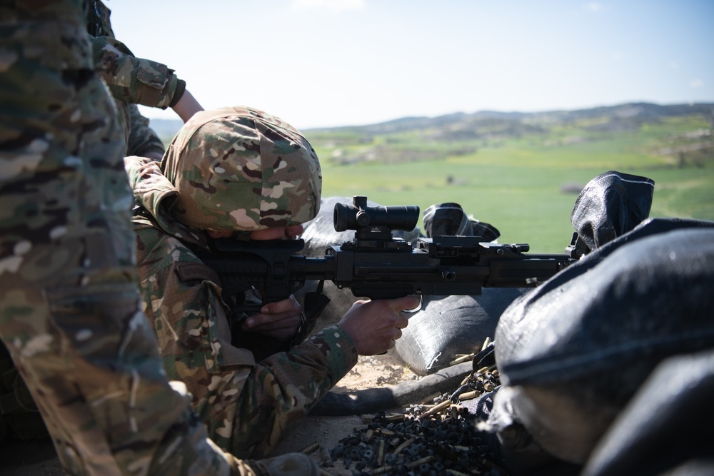 Able Company Paratroopers Conduct Machine Gun Range with Cypriot Troops