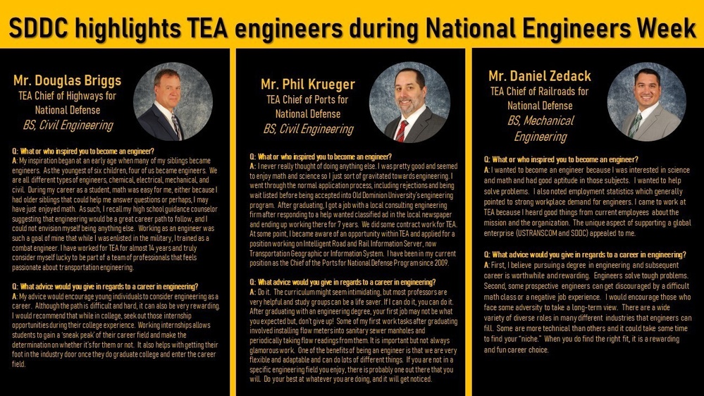 SDDC highlights TEA engineers during National Engineers Week