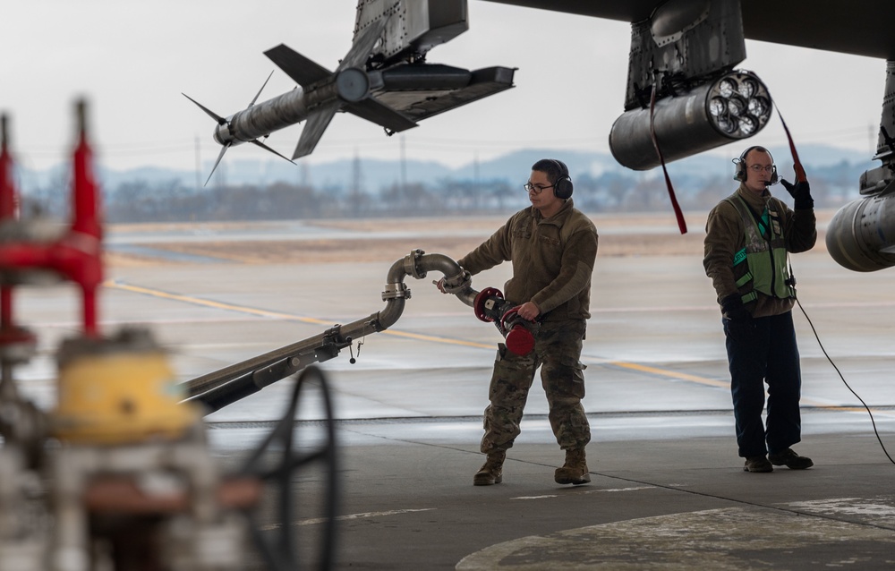 Lining up for a hot-pit refuel