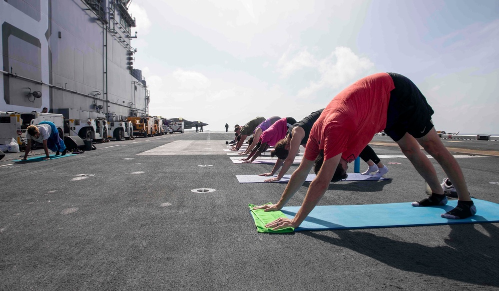 Makin Island Flight Deck Yoga