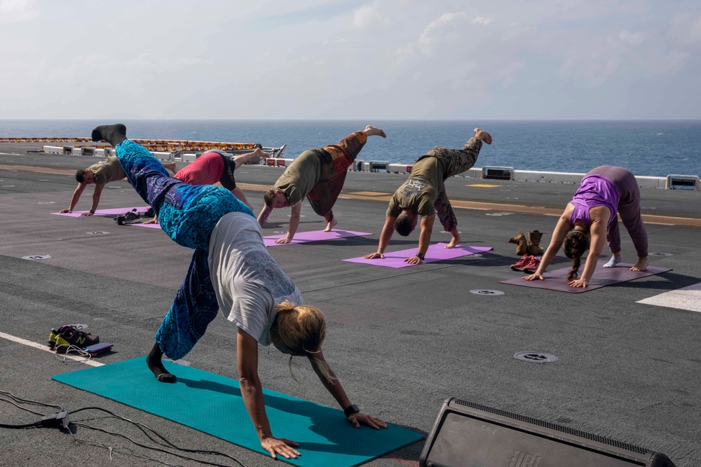 Makin Island Flight Deck Yoga