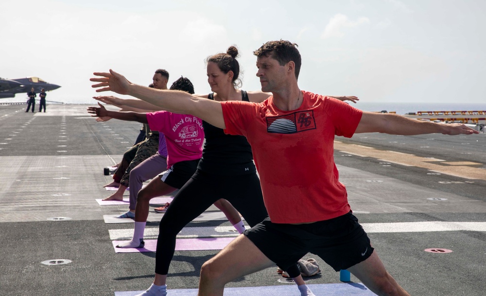 Makin Island Flight Deck Yoga