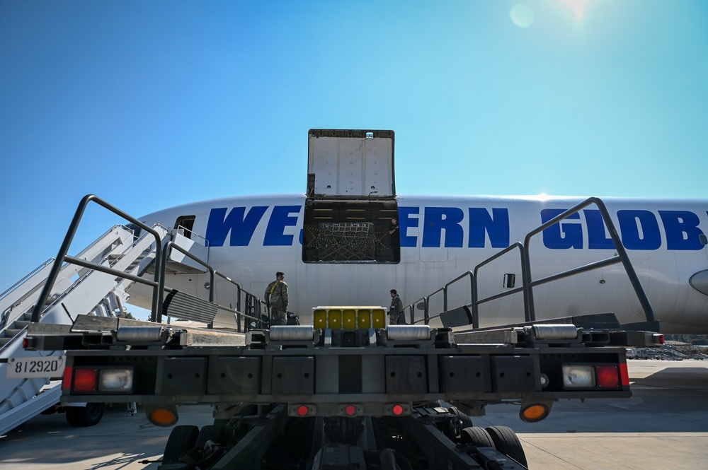 Incirlik Port Dawgs offload Medical Shelters for Humanitarian Relief Aid
