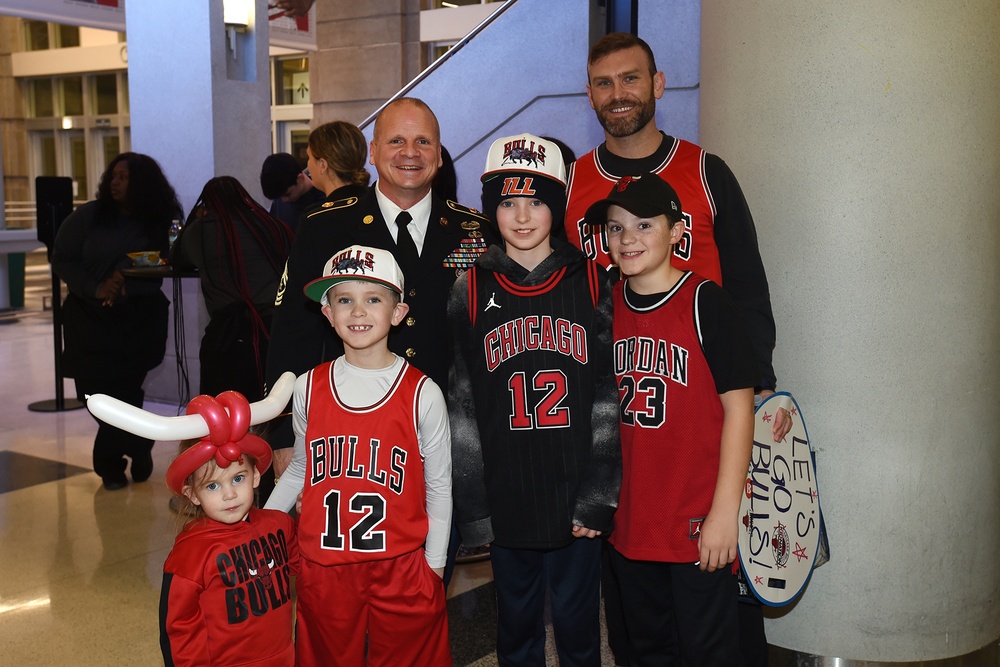 Retiring Army Reserve Soldiers Honored at Chicago Bulls NBA home game