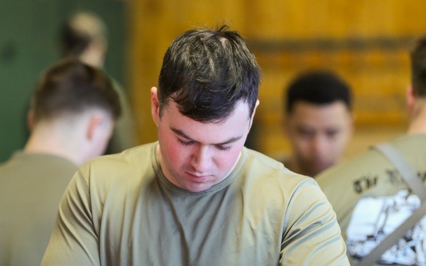 3-71 Cavalry Regiment, 1BCT, 10th Mountain Division train with Finnish soldiers on weapons proficiency using Finland’s RK62 assault rifle during Defense Exercise North in Sodankyla Garrison, Finland, during Exercise Arctic Forge '23 on Feb. 22, 2023