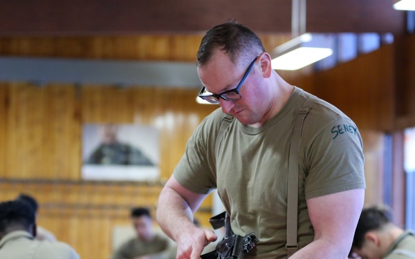 3-71 Cavalry Regiment, 1BCT, 10th Mountain Division train with Finnish soldiers on weapons proficiency using Finland’s RK62 assault rifle during Defense Exercise North in Sodankyla Garrison, Finland, during Exercise Arctic Forge '23 on Feb. 22, 2023