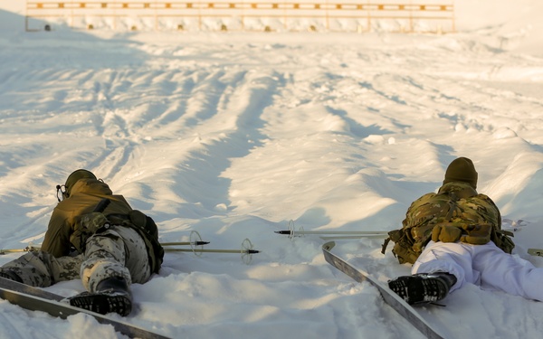 3-71 Cavalry Regiment, 1BCT, 10th Mountain Division train with Finnish soldiers on weapons proficiency using Finland’s RK62 assault rifle during Defense Exercise North in Sodankyla Garrison, Finland, during Exercise Arctic Forge '23 on Feb. 22, 2023
