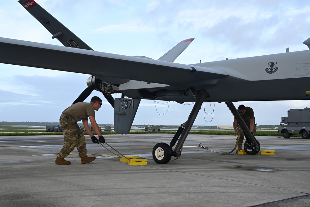 Air Force maintainers prepare MQ-9 for take off