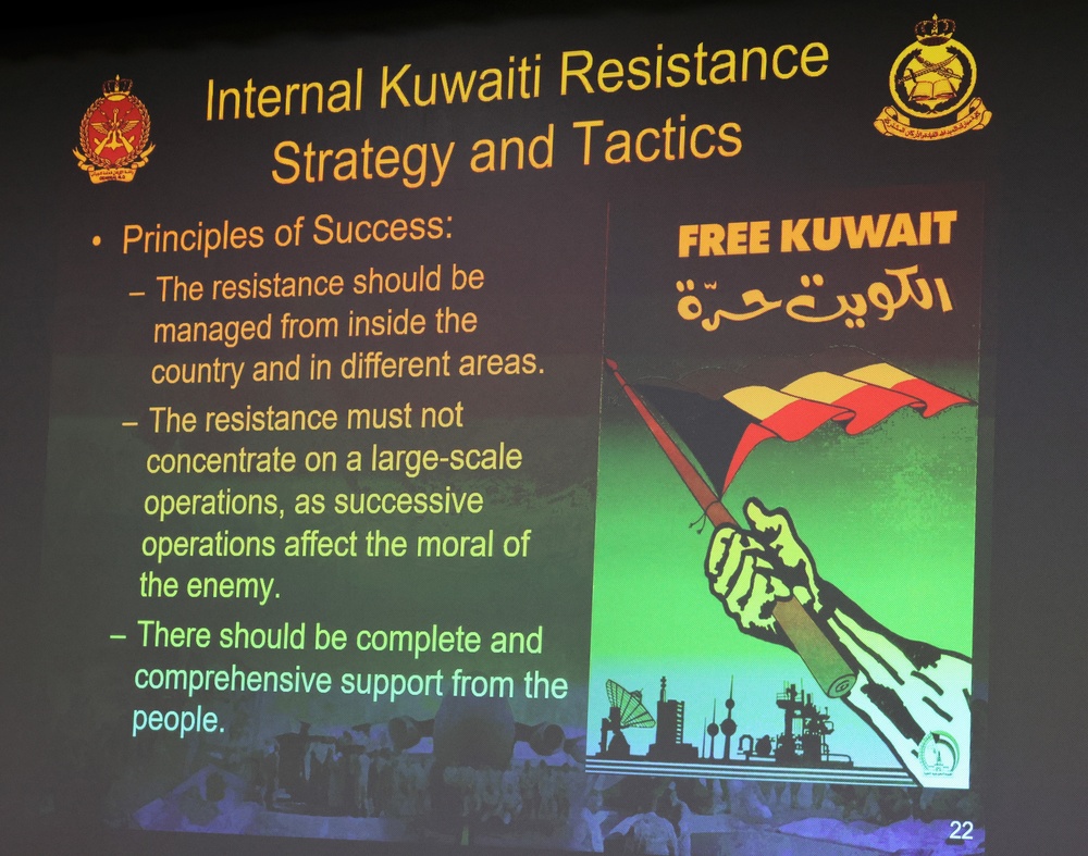 Area Support Group - Kuwait hosts Kuwaiti military history lecture for Liberation Day, February, 2023