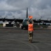 C-27J gets marshaled in at Palau International Airport