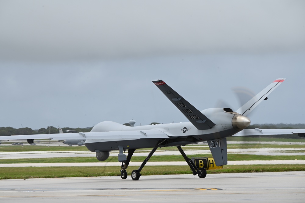 MQ-9 Reaper taxis towards the runway