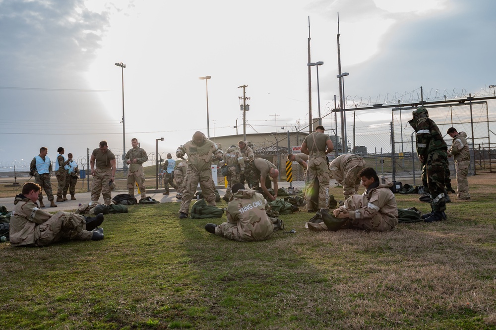 SJAFB MCA conduct CBRN training