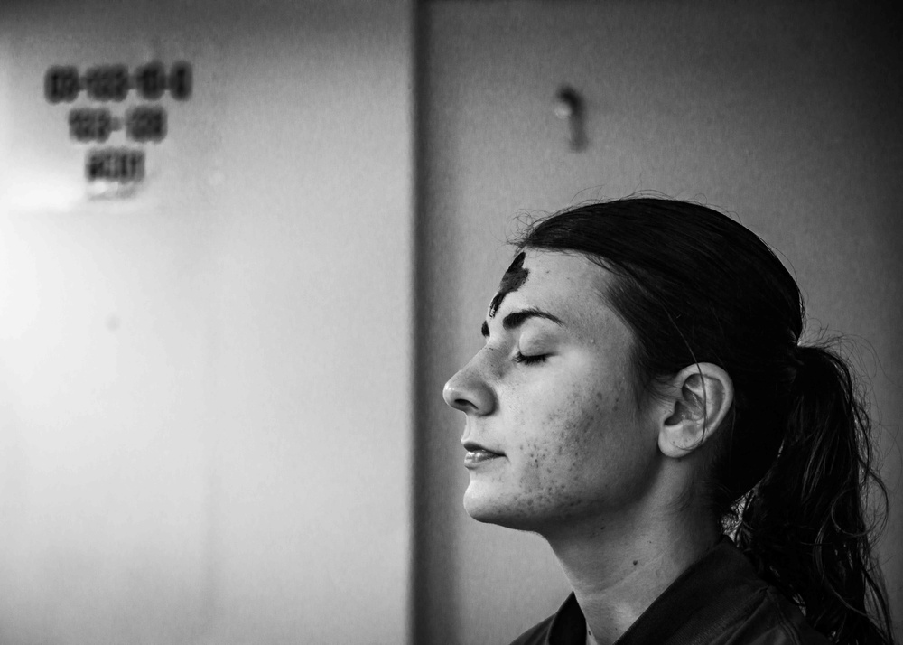 Sailors Participate In Ash Wednesday