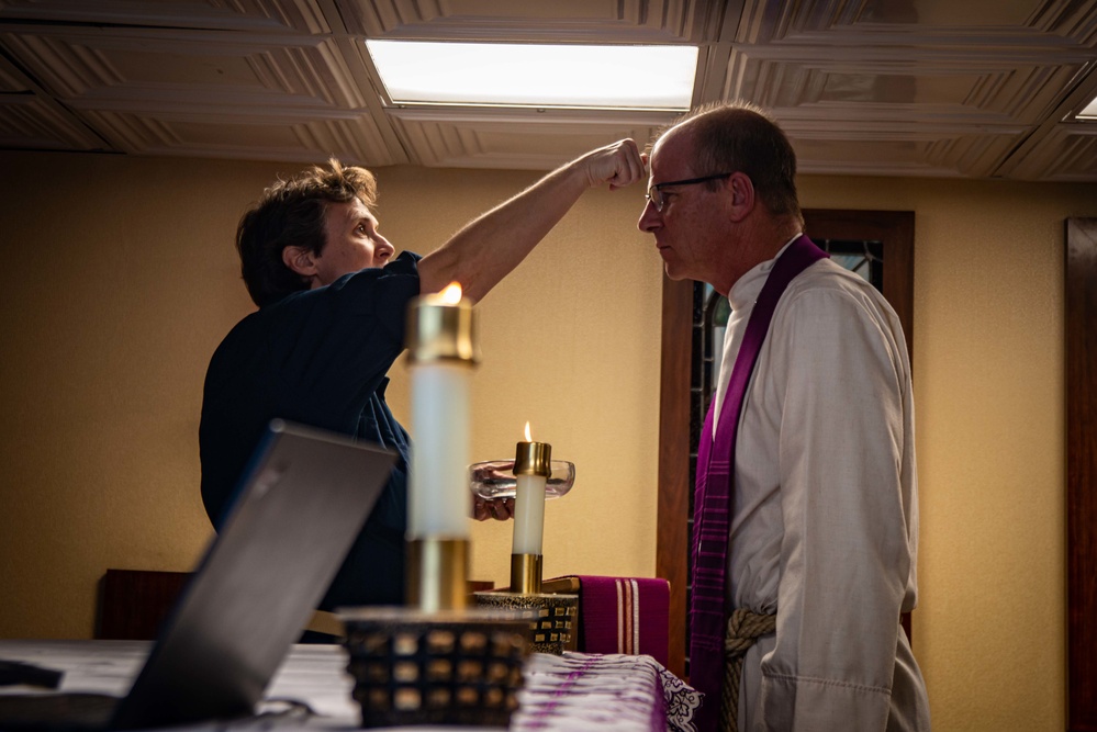 Sailors Participate In Ash Wednesday