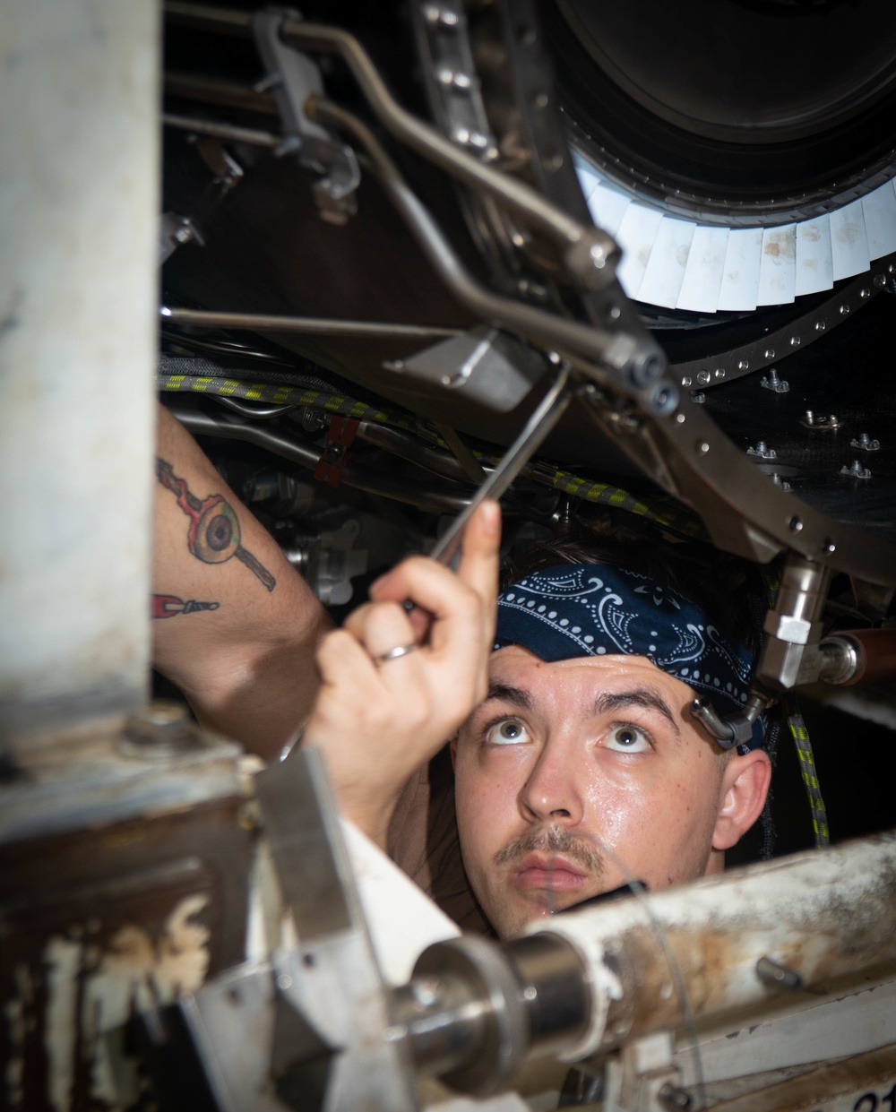 Jet Engine Maintenance Aboard Nimitz