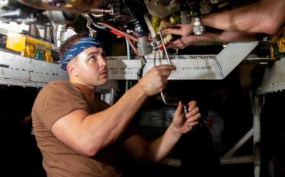 Jet Engine Maintenance Aboard Nimitz