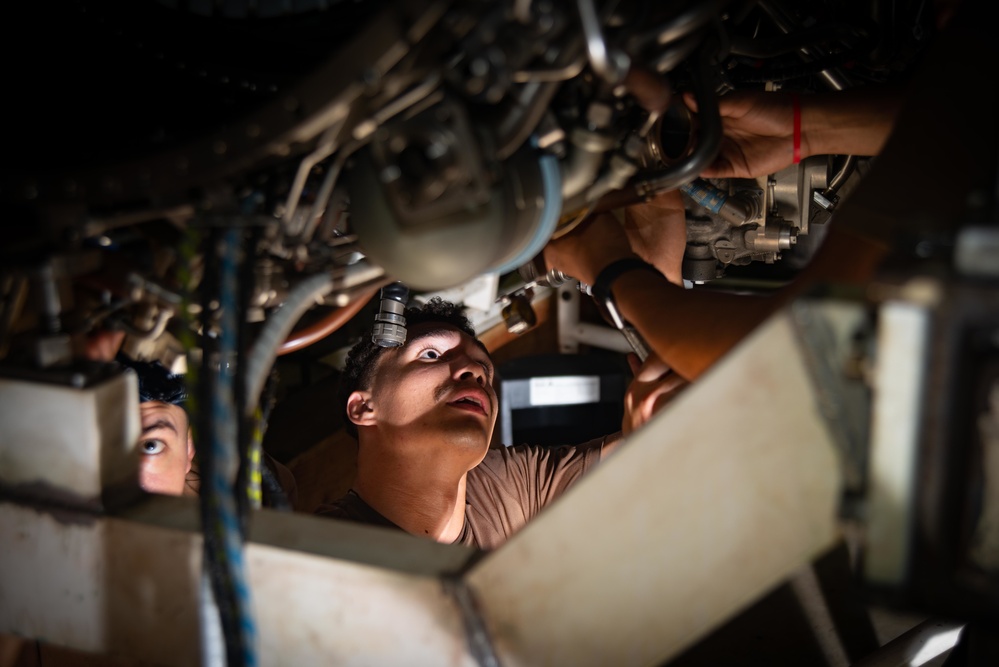 Jet Engine Maintenance Aboard Nimitz