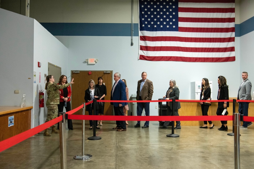 Honorary Commanders tour LRAFB; simulate deployment line