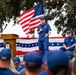 Admiral Linda Fagan addresses California Coast Guard members during all-hands