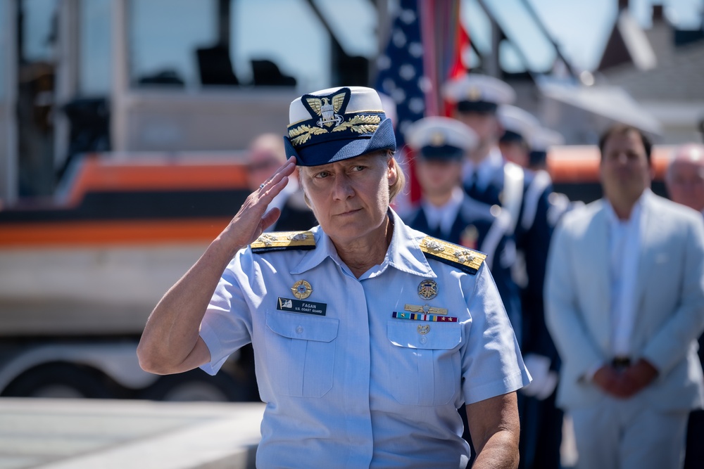 Admiral Linda Fagan attends Coast Guard Museum celebration in New London, Connecticut