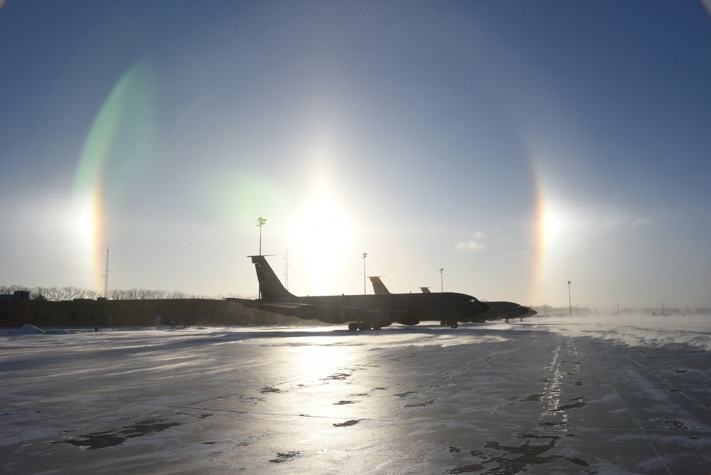 Icy KC-135 sundog at sunrise